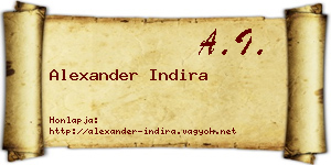 Alexander Indira névjegykártya
